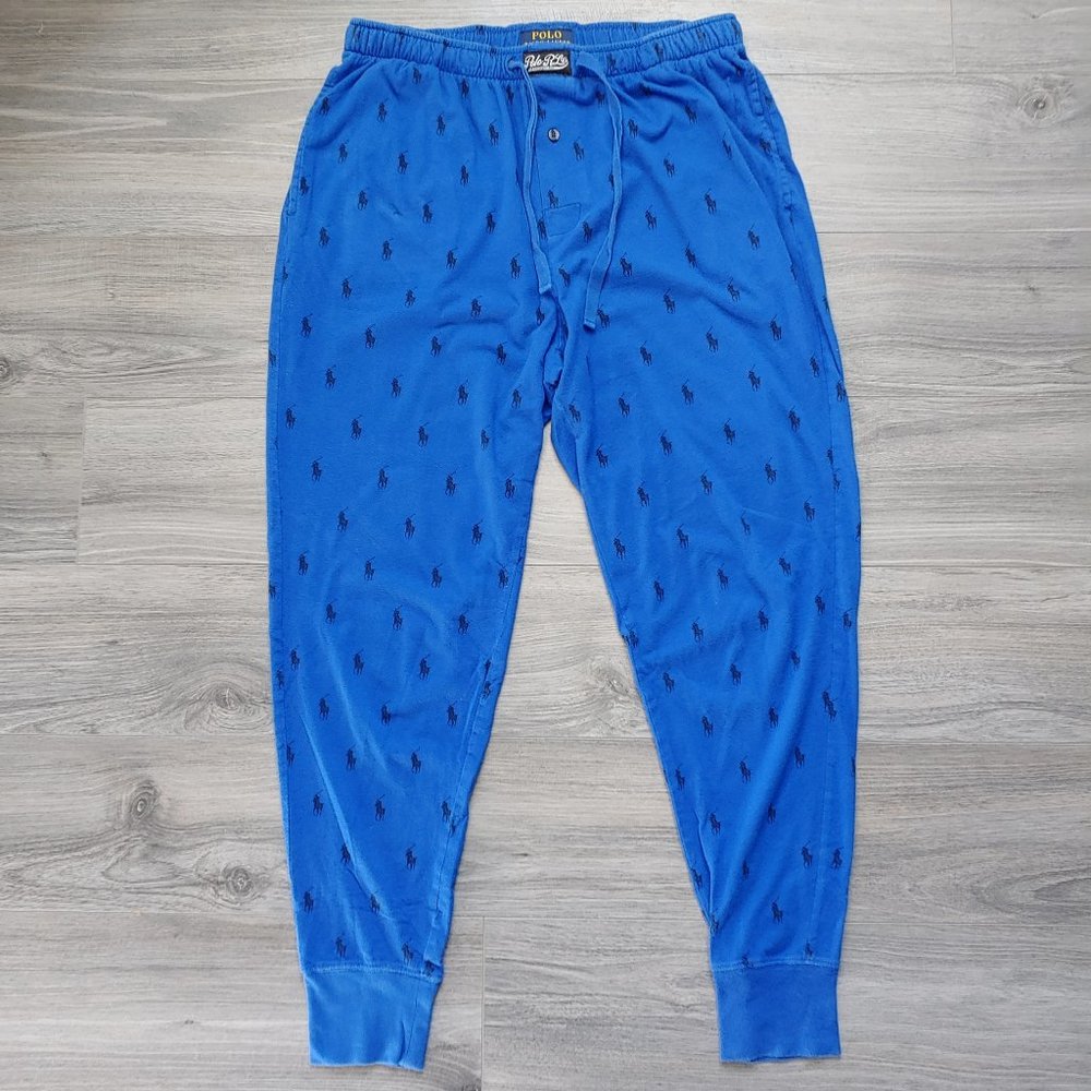 EUC Men's Polo Ralph Lauren All Over Pony Print Jogger Style Sleep Pants…